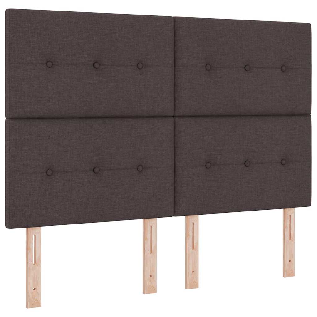 vidaXL LED Kopfteil mit LED-Lichtleisten Dunkelbraun 160 cm Polyester