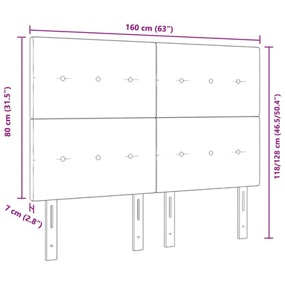vidaXL LED Kopfteil mit LED-Lichtleisten Dunkelbraun 160 cm Polyester