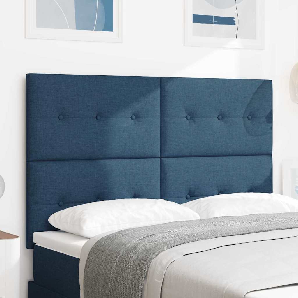 vidaXL LED Kopfteil mit LED-Lichtleisten Blau 160 cm Polyester
