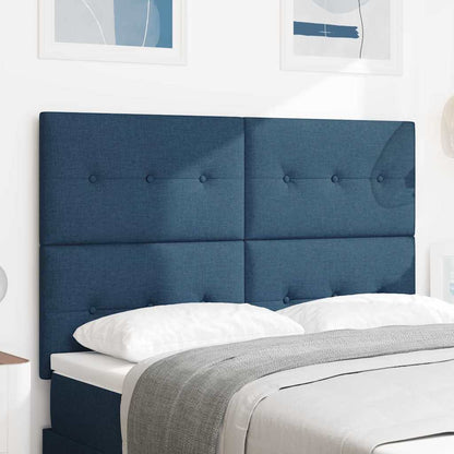vidaXL LED Kopfteil mit LED-Lichtleisten Blau 160 cm Polyester