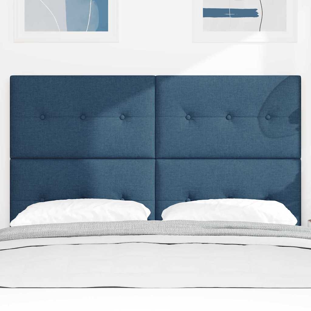 vidaXL LED Kopfteil mit LED-Lichtleisten Blau 160 cm Polyester