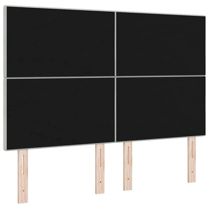 vidaXL LED Kopfteil mit LED-Lichtleisten Hellgrau 160 cm Polyester