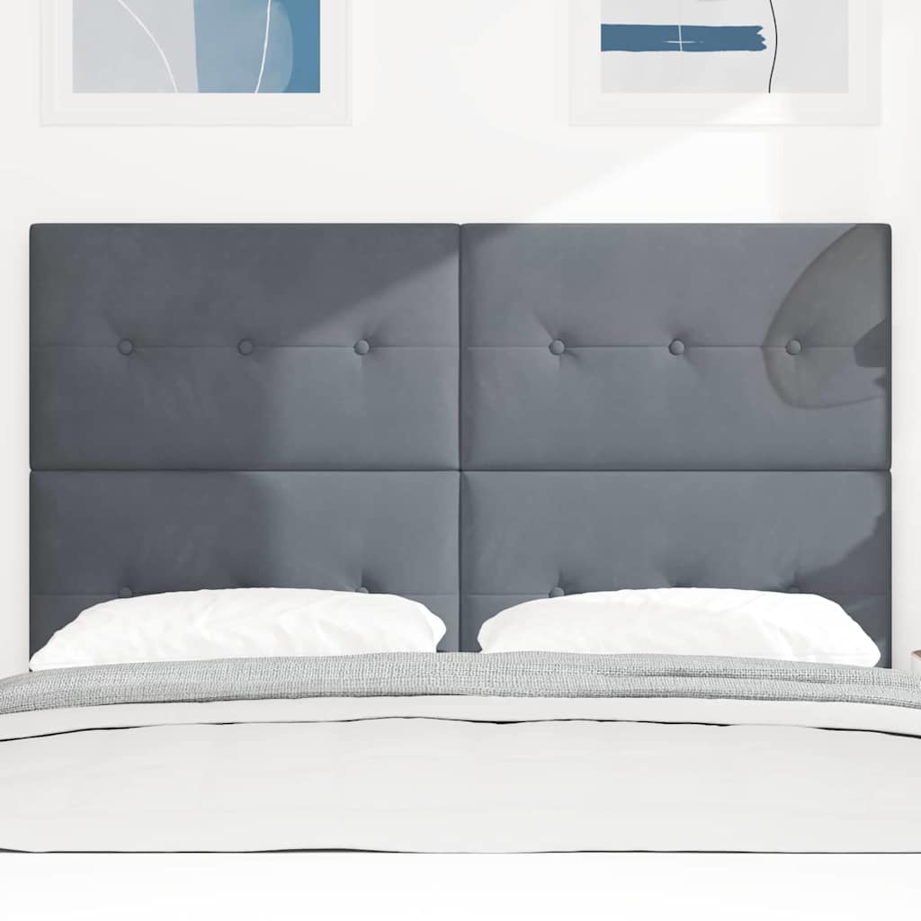 vidaXL LED Kopfteil mit LED-Lichtleisten Grau 160 cm Polyester