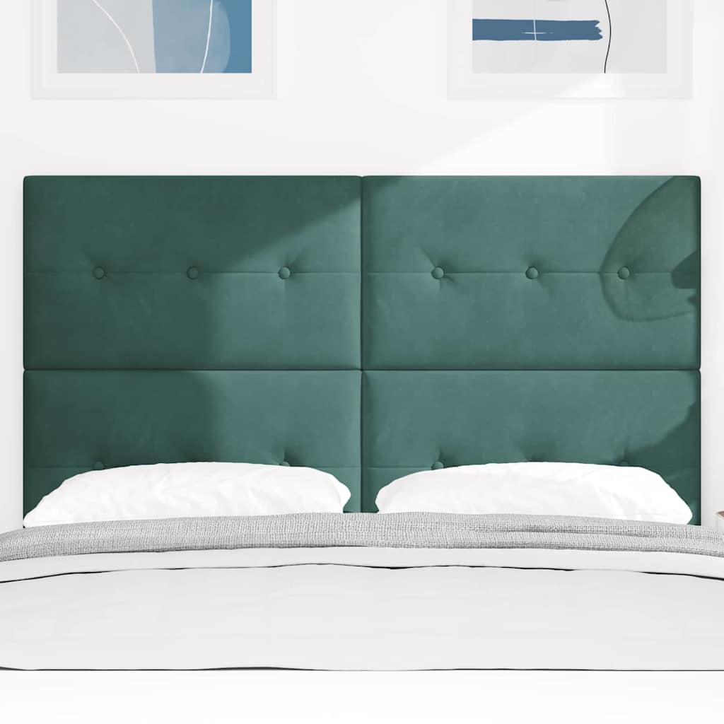 vidaXL LED Kopfteil mit LED-Lichtleisten Grün 160 cm Polyester