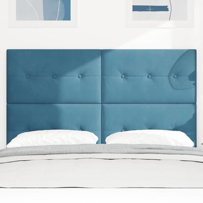 vidaXL LED Kopfteil mit LED-Lichtleisten Blau 160 cm Polyester