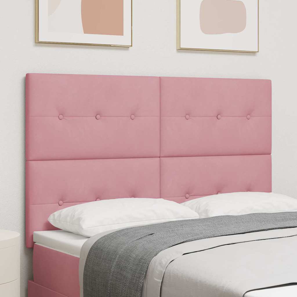 vidaXL LED Kopfteil mit LED-Lichtleisten Rosa 160 cm Polyester