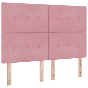 vidaXL LED Kopfteil mit LED-Lichtleisten Rosa 160 cm Polyester
