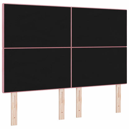 vidaXL LED Kopfteil mit LED-Lichtleisten Rosa 160 cm Polyester