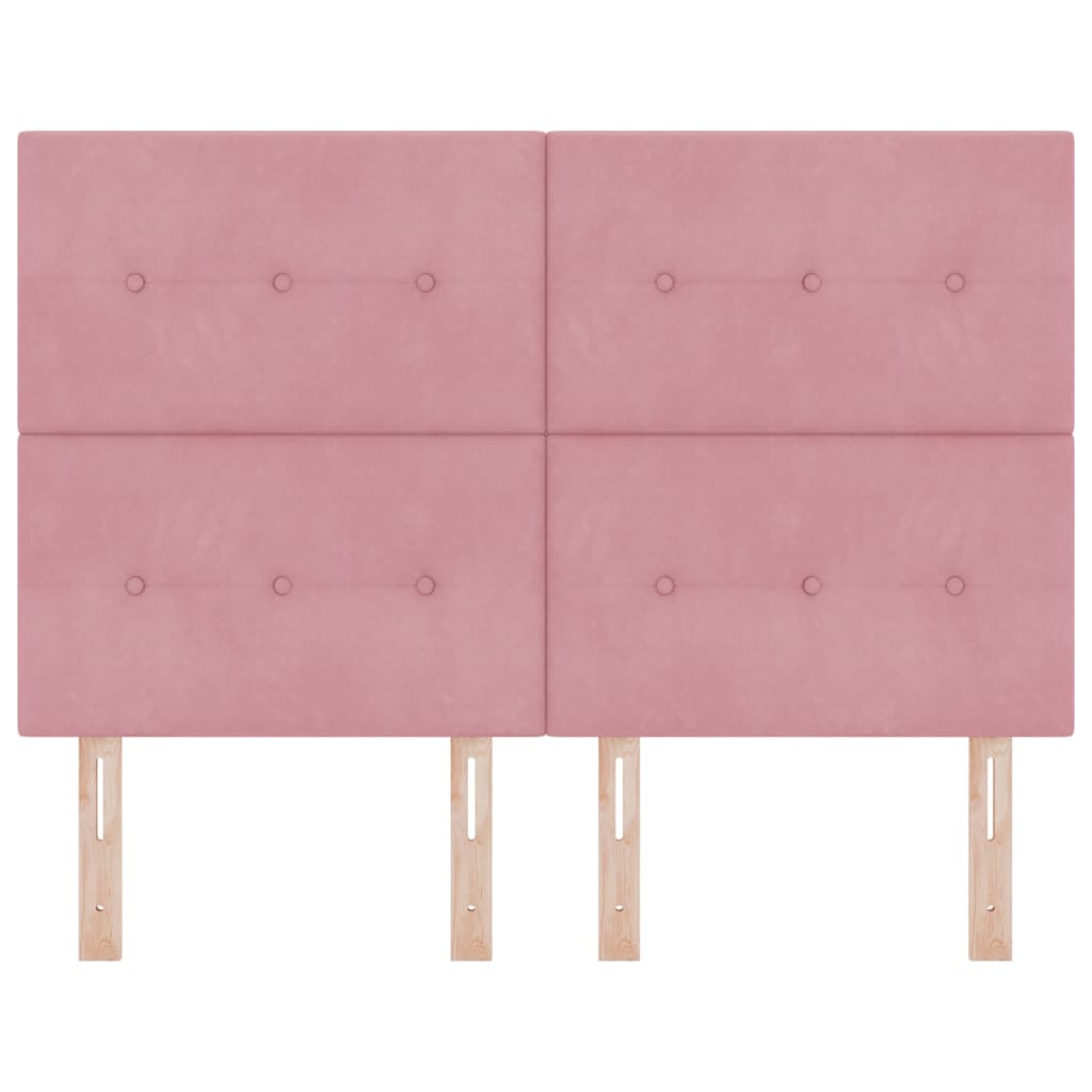 vidaXL LED Kopfteil mit LED-Lichtleisten Rosa 160 cm Polyester