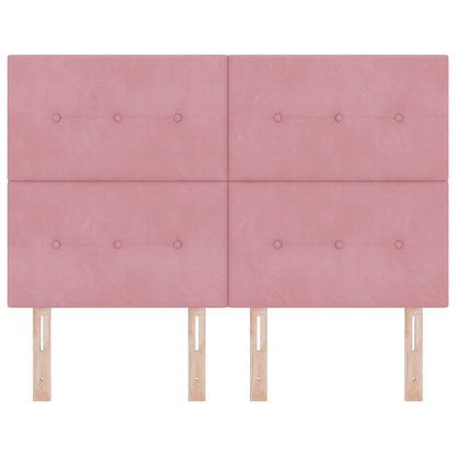 vidaXL LED Kopfteil mit LED-Lichtleisten Rosa 160 cm Polyester