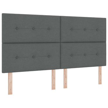 vidaXL LED Kopfteil mit LED-Lichtleisten Dunkelgrau 180 cm Polyester