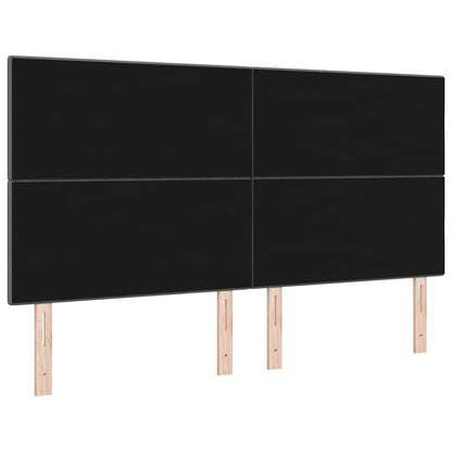 vidaXL LED Kopfteil mit LED-Lichtleisten Dunkelgrau 180 cm Polyester