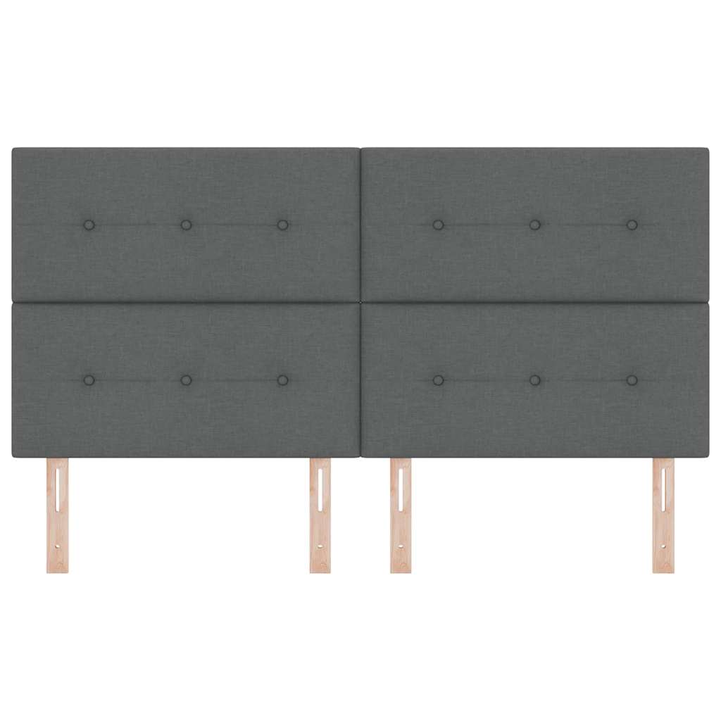 vidaXL LED Kopfteil mit LED-Lichtleisten Dunkelgrau 180 cm Polyester