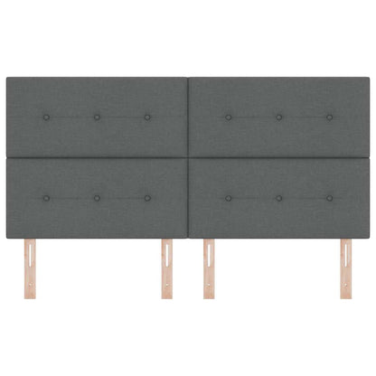 vidaXL LED Kopfteil mit LED-Lichtleisten Dunkelgrau 180 cm Polyester