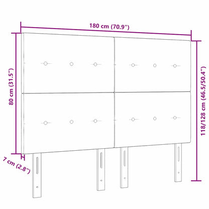vidaXL LED Kopfteil mit LED-Lichtleisten Schwarz 180 cm Polyester