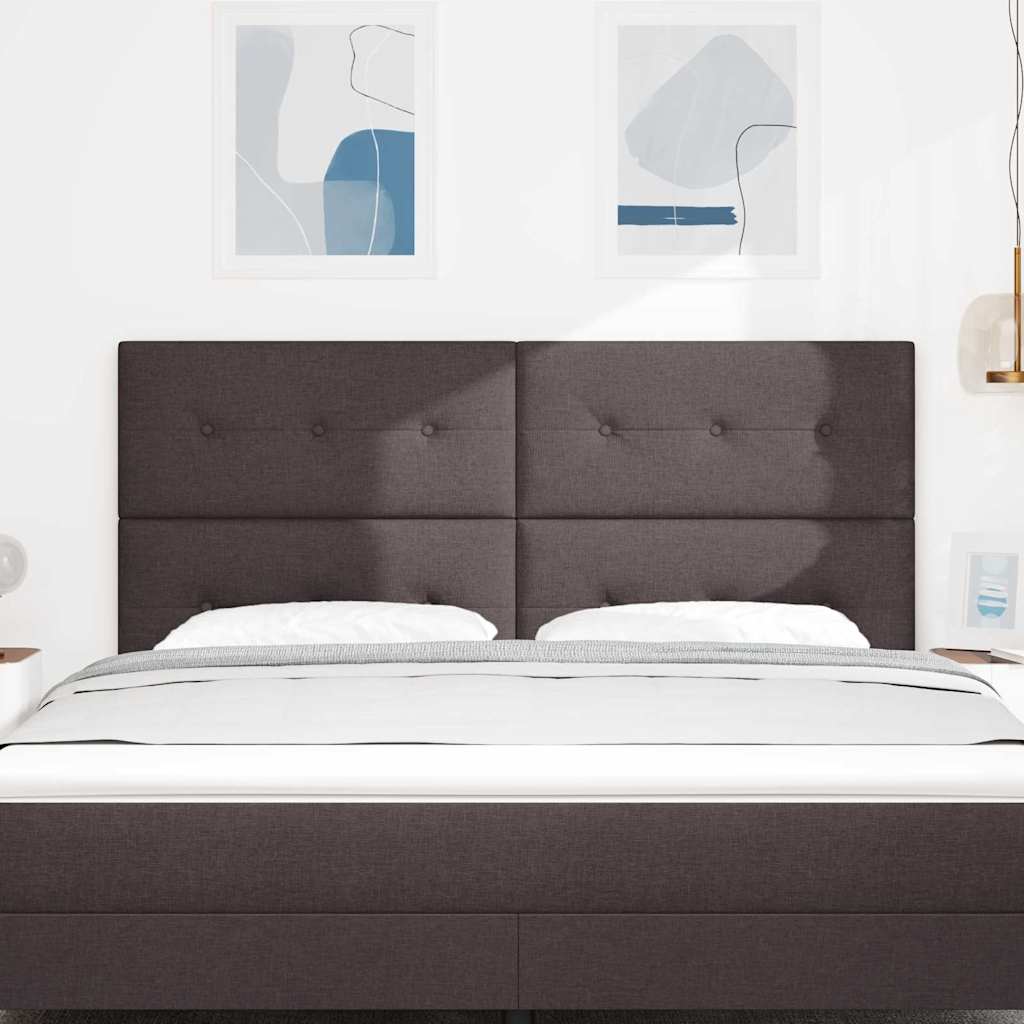 vidaXL LED-Kopfteil mit LED -Streifenleuchten Dunkelbraun 180 cm Stoff