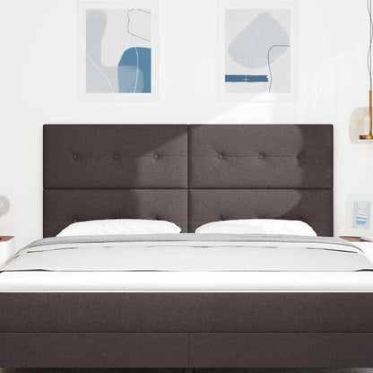 vidaXL LED-Kopfteil mit LED -Streifenleuchten Dunkelbraun 180 cm Stoff