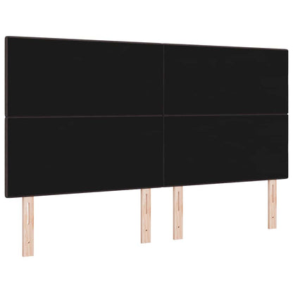 vidaXL LED-Kopfteil mit LED -Streifenleuchten Dunkelbraun 180 cm Stoff
