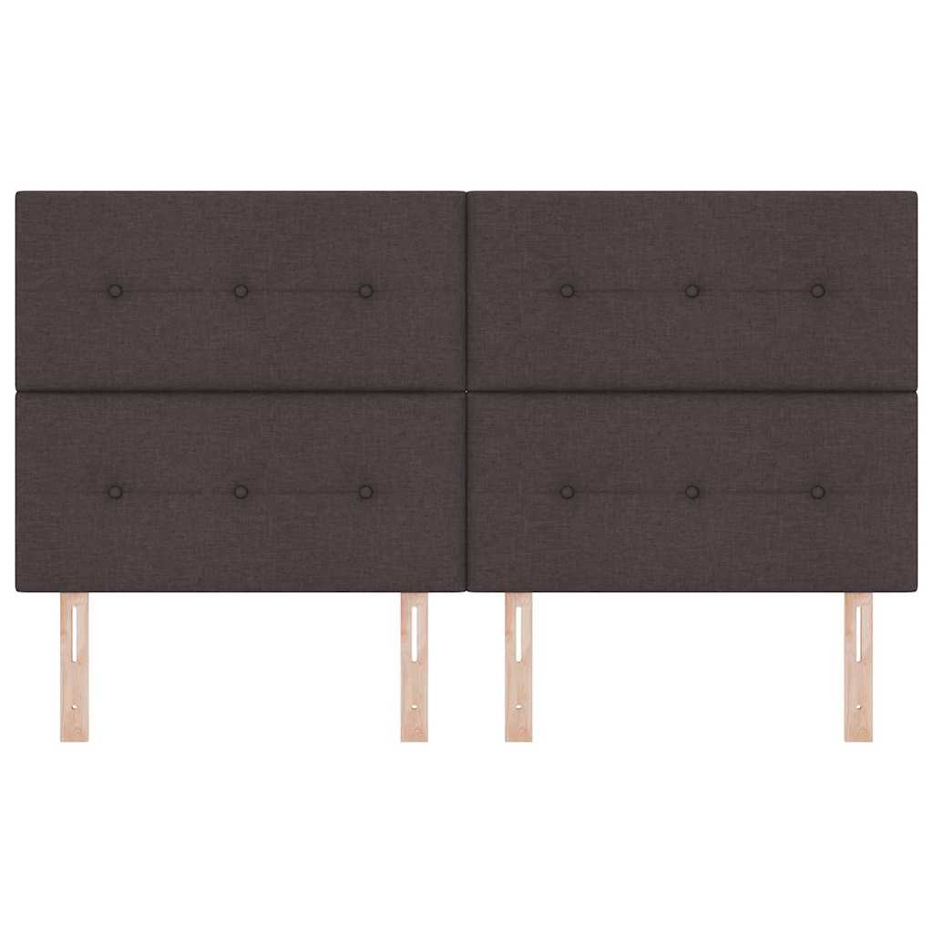 vidaXL LED-Kopfteil mit LED -Streifenleuchten Dunkelbraun 180 cm Stoff