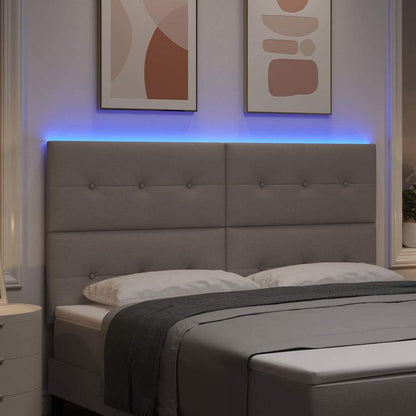 vidaXL LED Kopfteil mit LED-Lichtleisten Taupe 180 cm Polyester