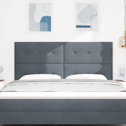 vidaXL LED Kopfteil mit LED-Lichtleisten Grau 180 cm Polyester