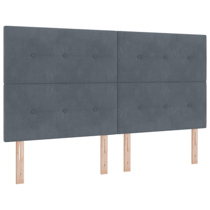 vidaXL LED Kopfteil mit LED-Lichtleisten Grau 180 cm Polyester