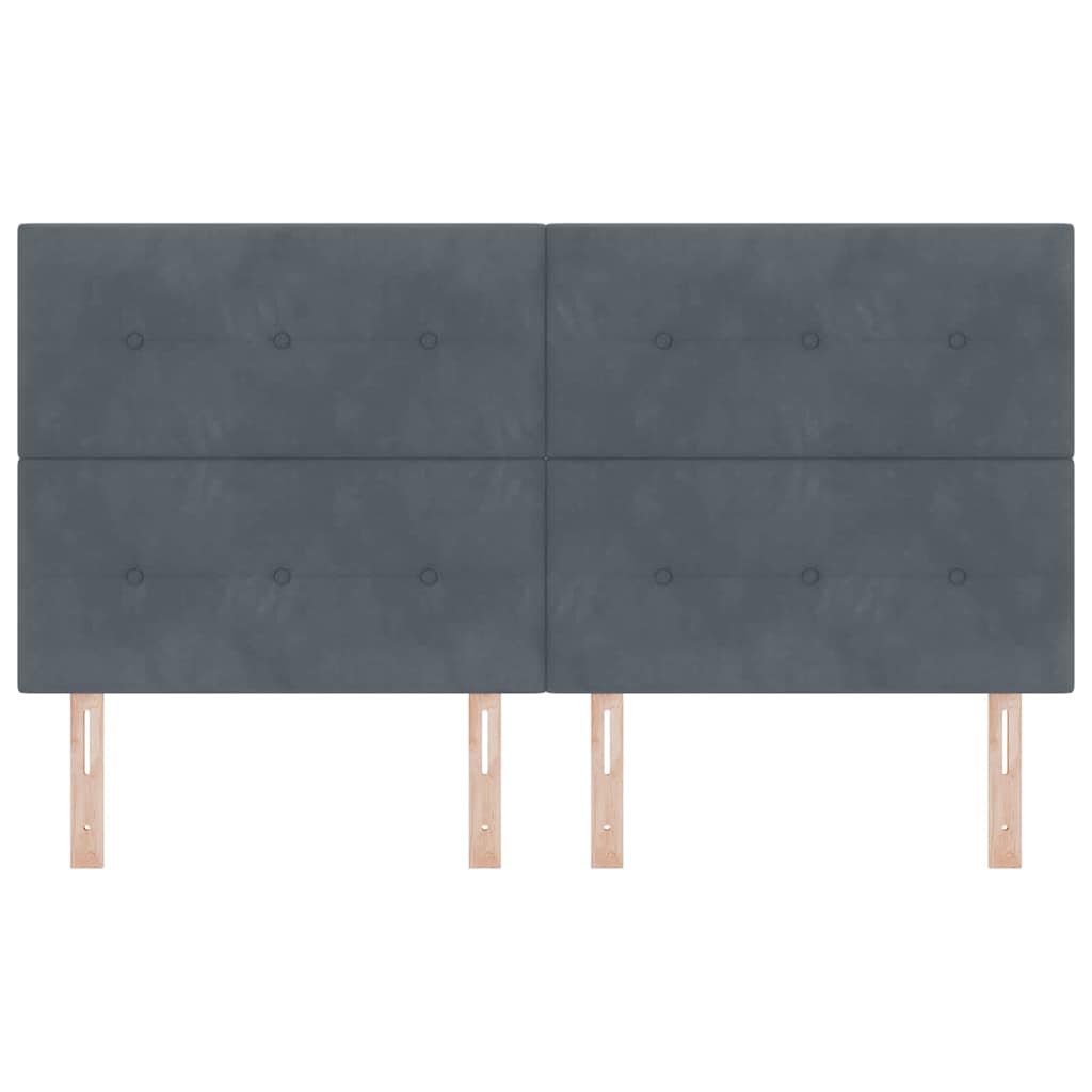 vidaXL LED Kopfteil mit LED-Lichtleisten Grau 180 cm Polyester