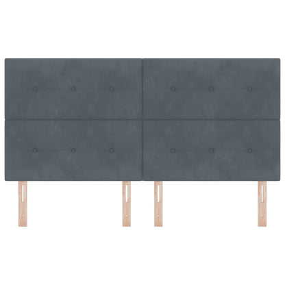 vidaXL LED Kopfteil mit LED-Lichtleisten Grau 180 cm Polyester