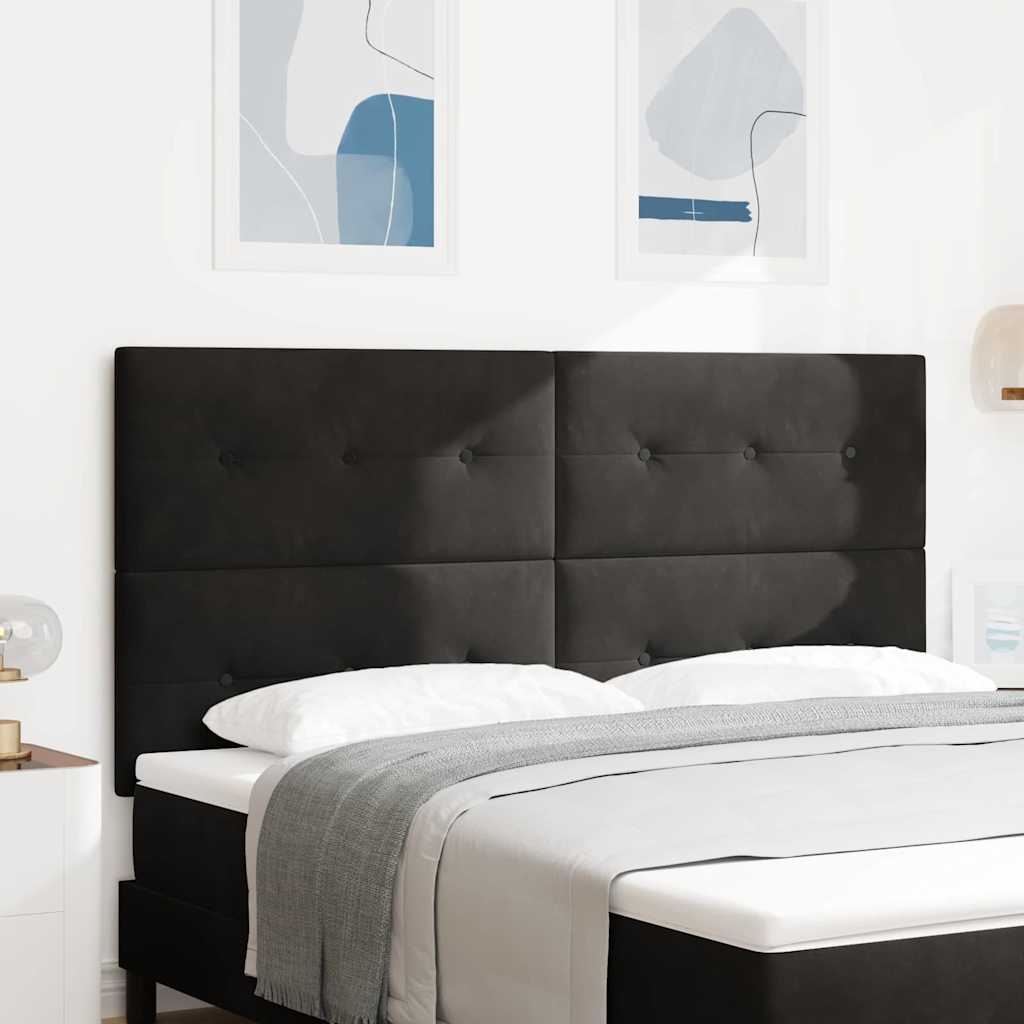 vidaXL LED Kopfteil mit LED-Lichtleisten Schwarz 180 cm Polyester