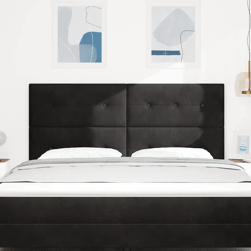 vidaXL LED Kopfteil mit LED-Lichtleisten Schwarz 180 cm Polyester