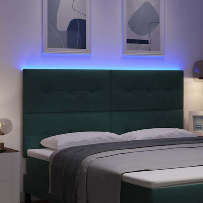 vidaXL LED Kopfteil mit LED-Lichtleisten Grün 180 cm Polyester
