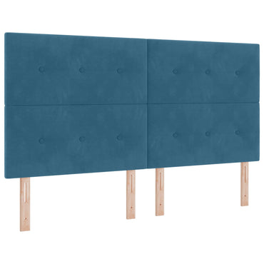 vidaXL LED Kopfteil mit LED-Lichtleisten Blau 180 cm Polyester