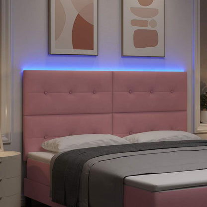 vidaXL LED Kopfteil mit LED-Lichtleisten Rosa 180 cm Polyester