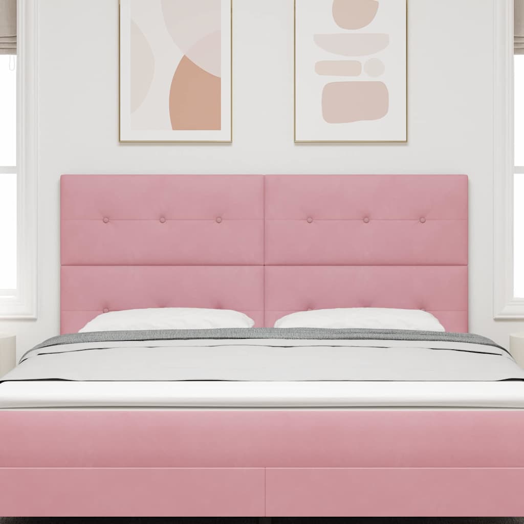 vidaXL LED Kopfteil mit LED-Lichtleisten Rosa 180 cm Polyester