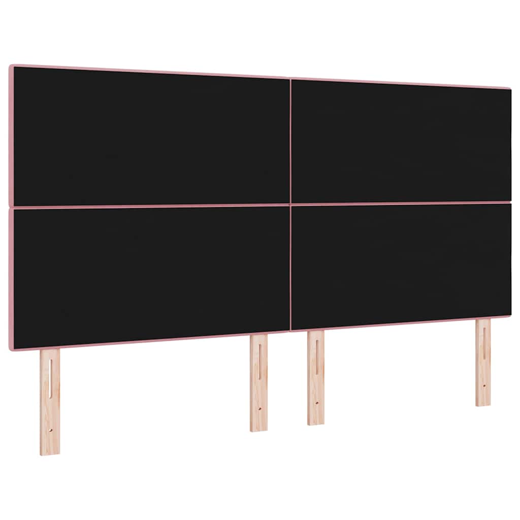 vidaXL LED Kopfteil mit LED-Lichtleisten Rosa 180 cm Polyester