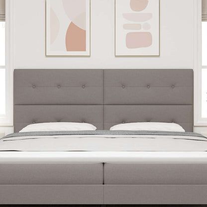 vidaXL LED Kopfteil mit LED-Lichtleisten Taupe 200 cm Polyester