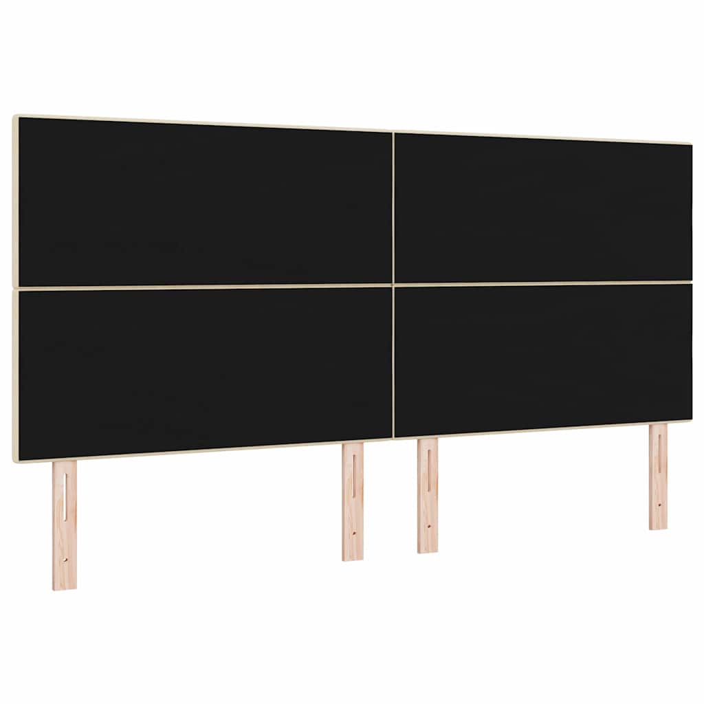 vidaXL LED Kopfteil mit LED-Lichtleisten Creme 200 cm Polyester