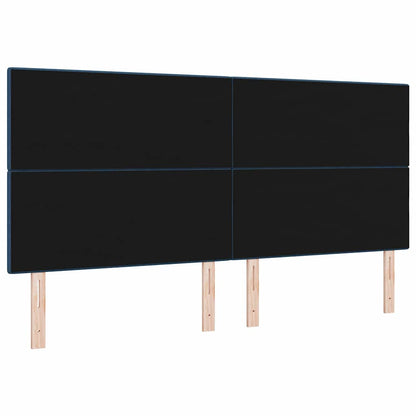 vidaXL LED Kopfteil mit LED-Lichtleisten Blau 200 cm Polyester
