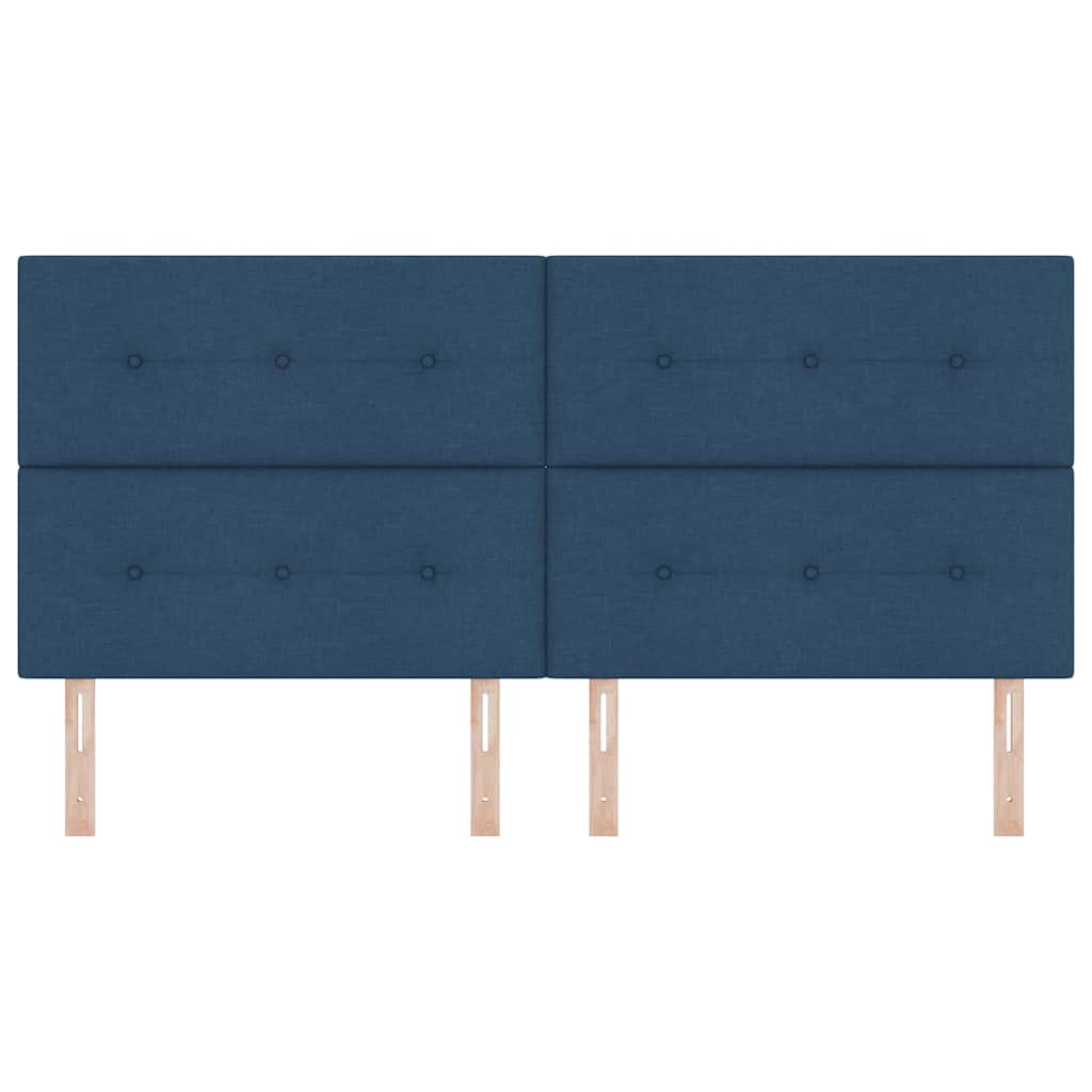vidaXL LED Kopfteil mit LED-Lichtleisten Blau 200 cm Polyester