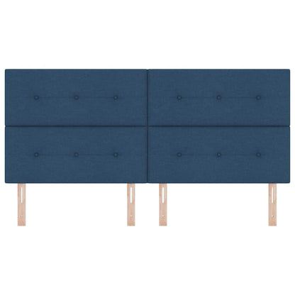 vidaXL LED Kopfteil mit LED-Lichtleisten Blau 200 cm Polyester