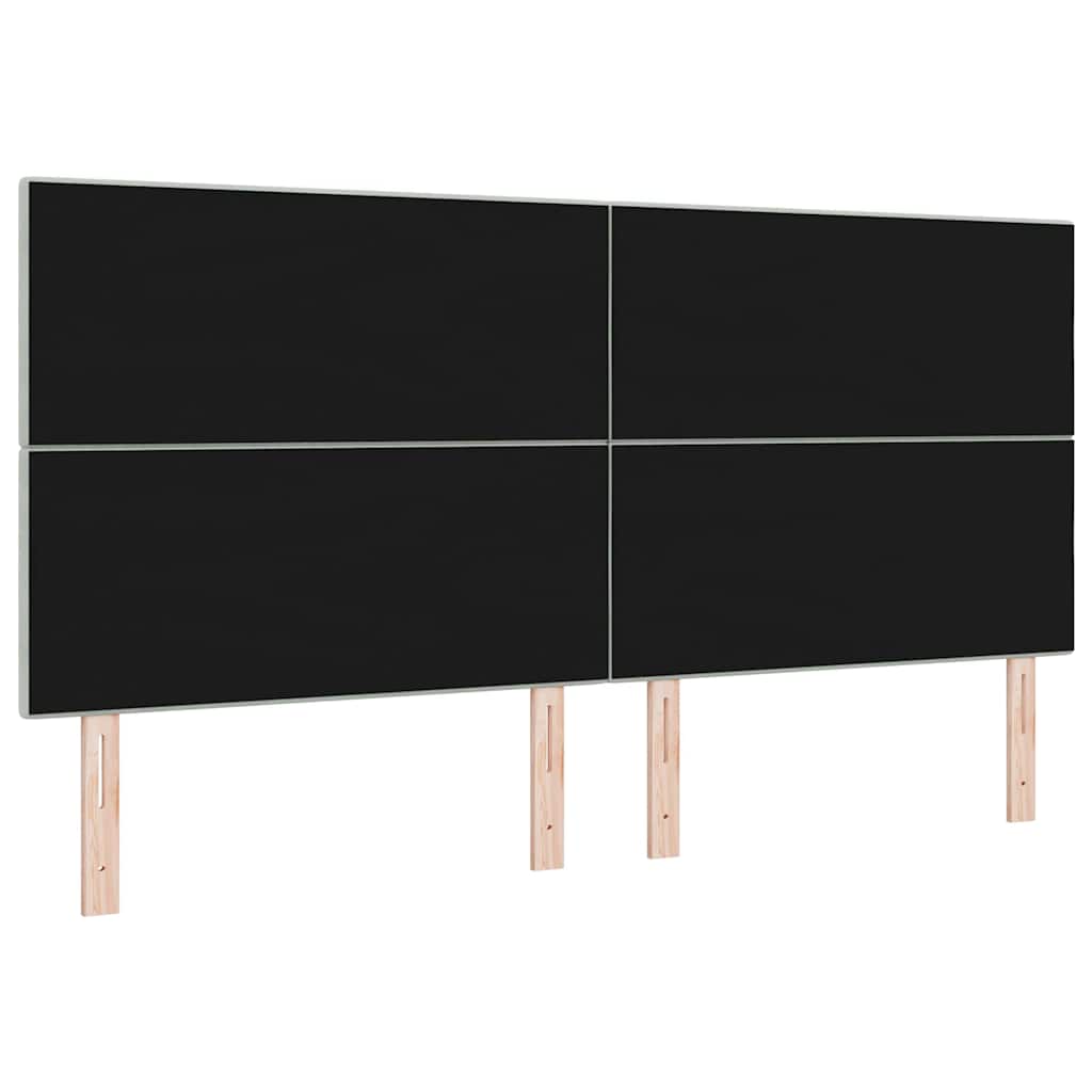 vidaXL LED Kopfteil mit LED-Lichtleisten Hellgrau 200 cm Polyester