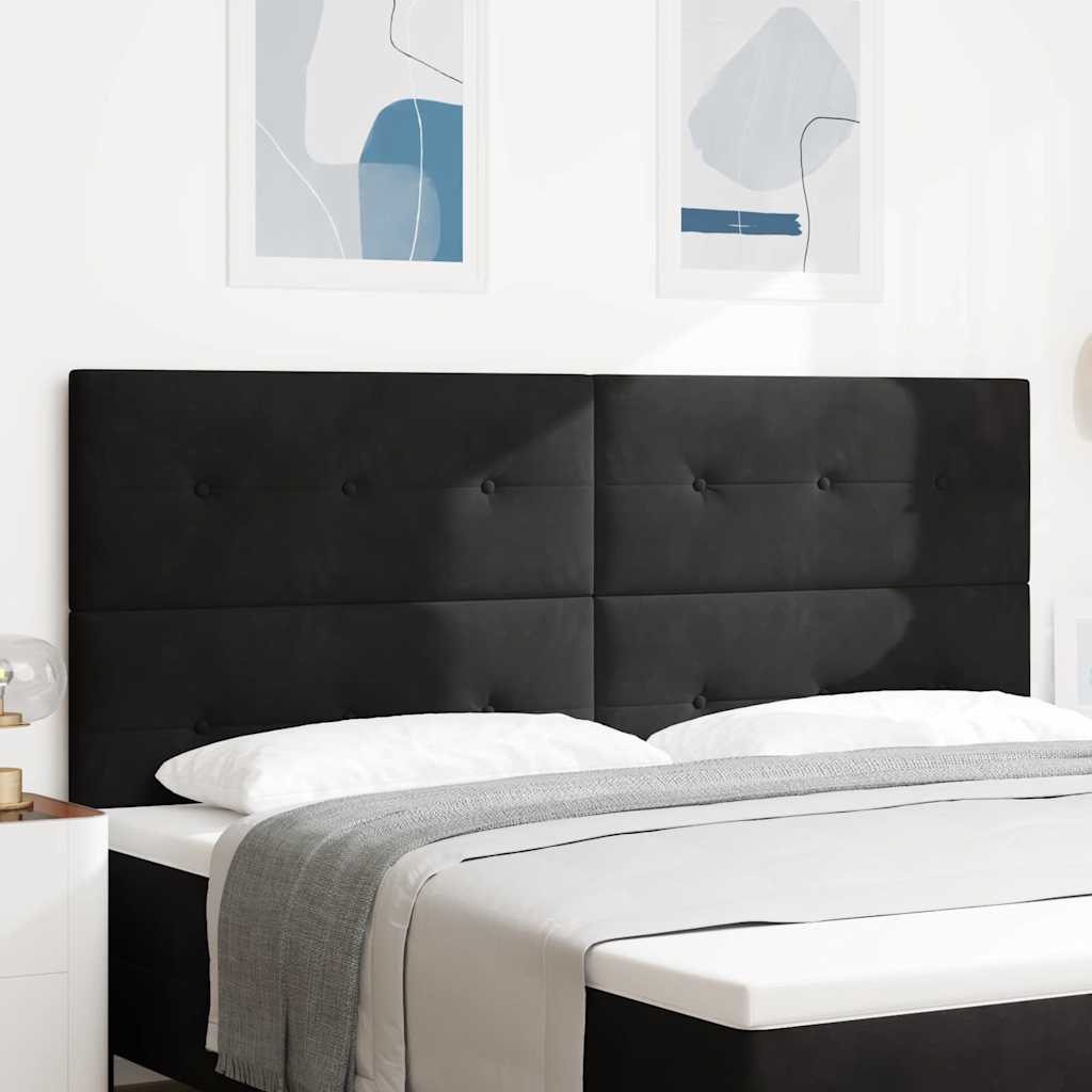 vidaXL LED Kopfteil mit LED-Lichtleisten Schwarz 200 cm Polyester