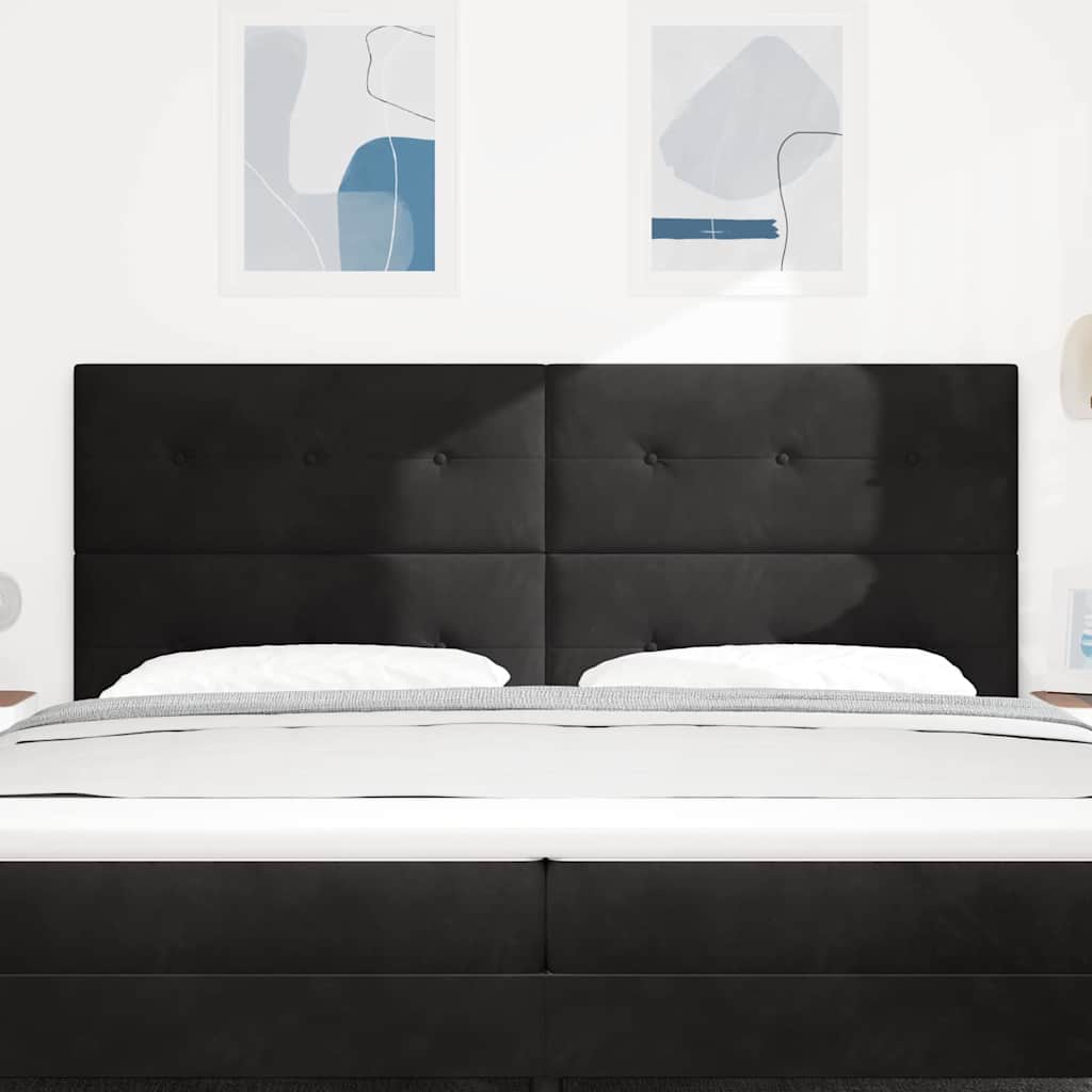 vidaXL LED Kopfteil mit LED-Lichtleisten Schwarz 200 cm Polyester