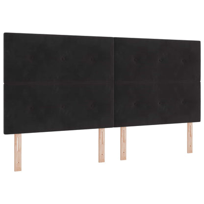 vidaXL LED Kopfteil mit LED-Lichtleisten Schwarz 200 cm Polyester
