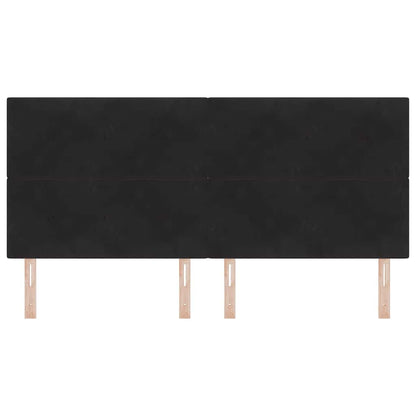vidaXL LED Kopfteil mit LED-Lichtleisten Schwarz 200 cm Polyester