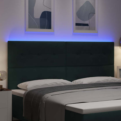 vidaXL LED Kopfteil mit LED-Lichtleisten Grün 200 cm Polyester