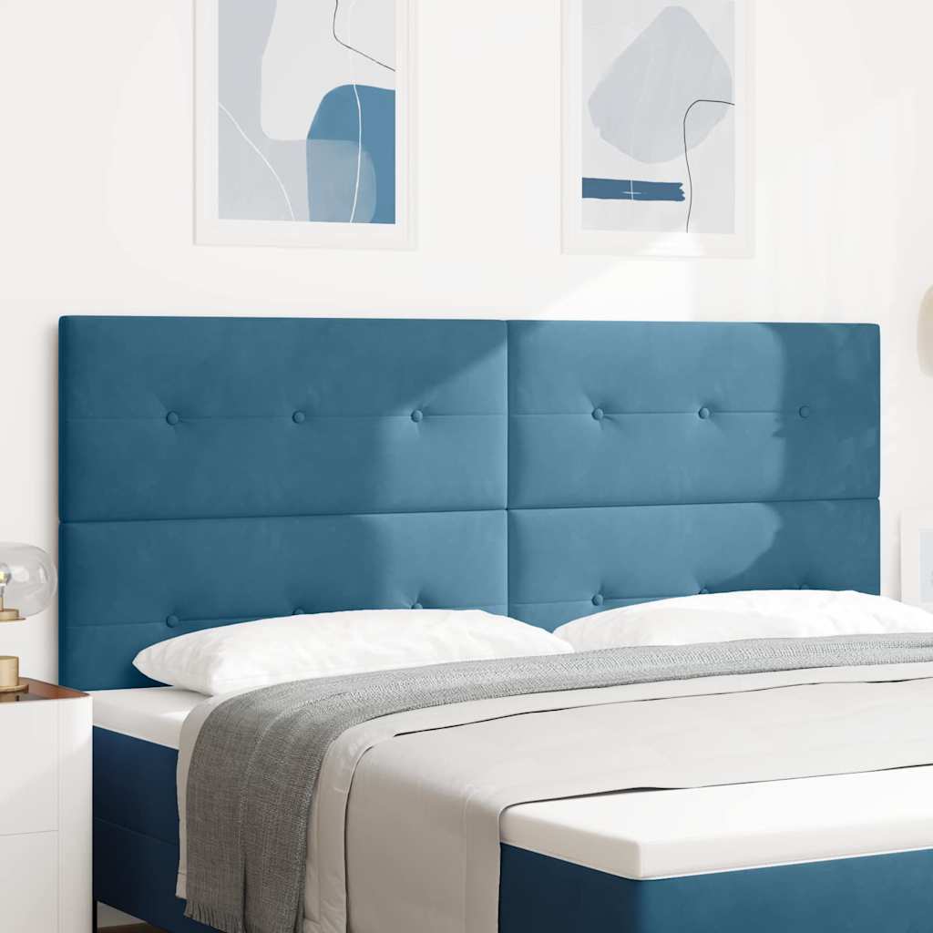 vidaXL LED Kopfteil mit LED-Lichtleisten Blau 200 cm Polyester