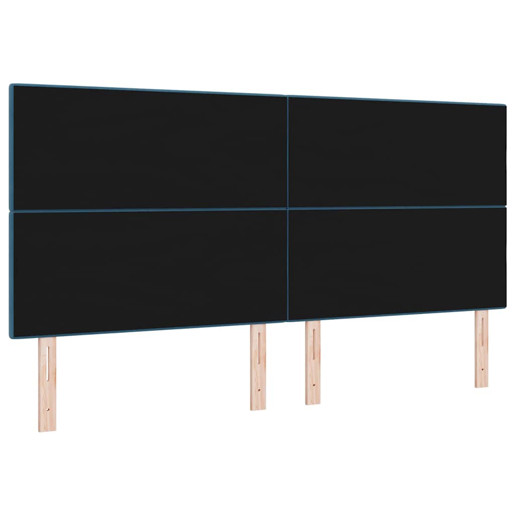 vidaXL LED Kopfteil mit LED-Lichtleisten Blau 200 cm Polyester