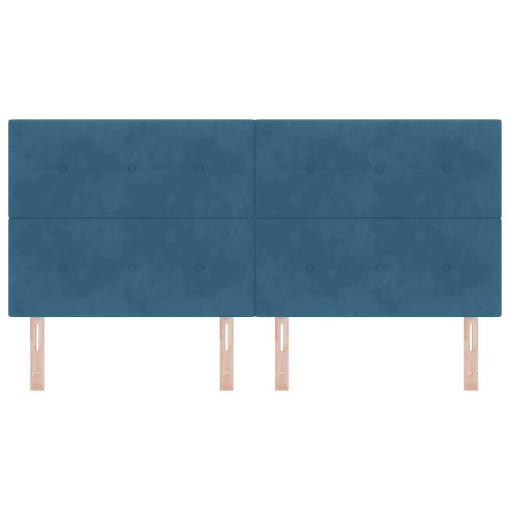 vidaXL LED Kopfteil mit LED-Lichtleisten Blau 200 cm Polyester