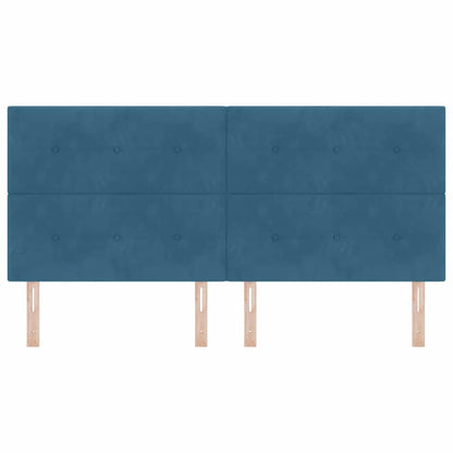 vidaXL LED Kopfteil mit LED-Lichtleisten Blau 200 cm Polyester